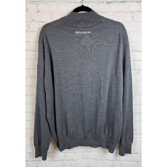 PETER MILLAR mens gray merino wool silk 1/3 zip knit sweater pullover size XXL - Picture 12 of 12